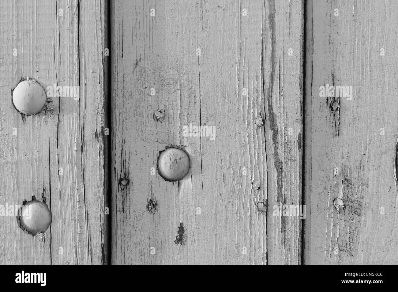 Painted White Wooden Fence Wall Plank Texture Background Closeup Buttons Interesting Stock Photo