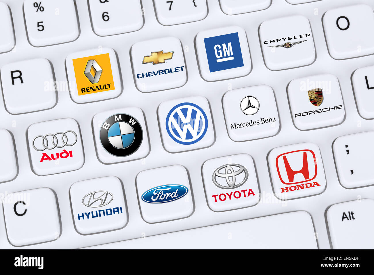 Berlin, Germany April 7, 2015 Collection of logos of car companies