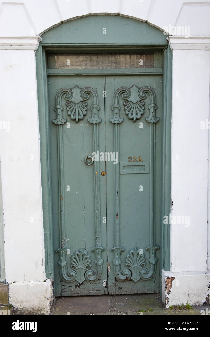 Ornate Front Door Number 22a Of House In Town Of Leominster Stock