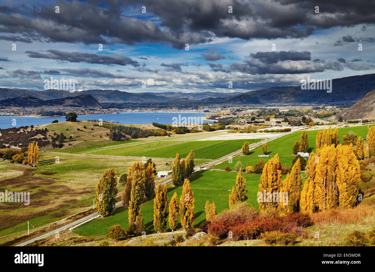 Lake Wanaka, view from mount Roys, South Island, New Zealand Stock Photo