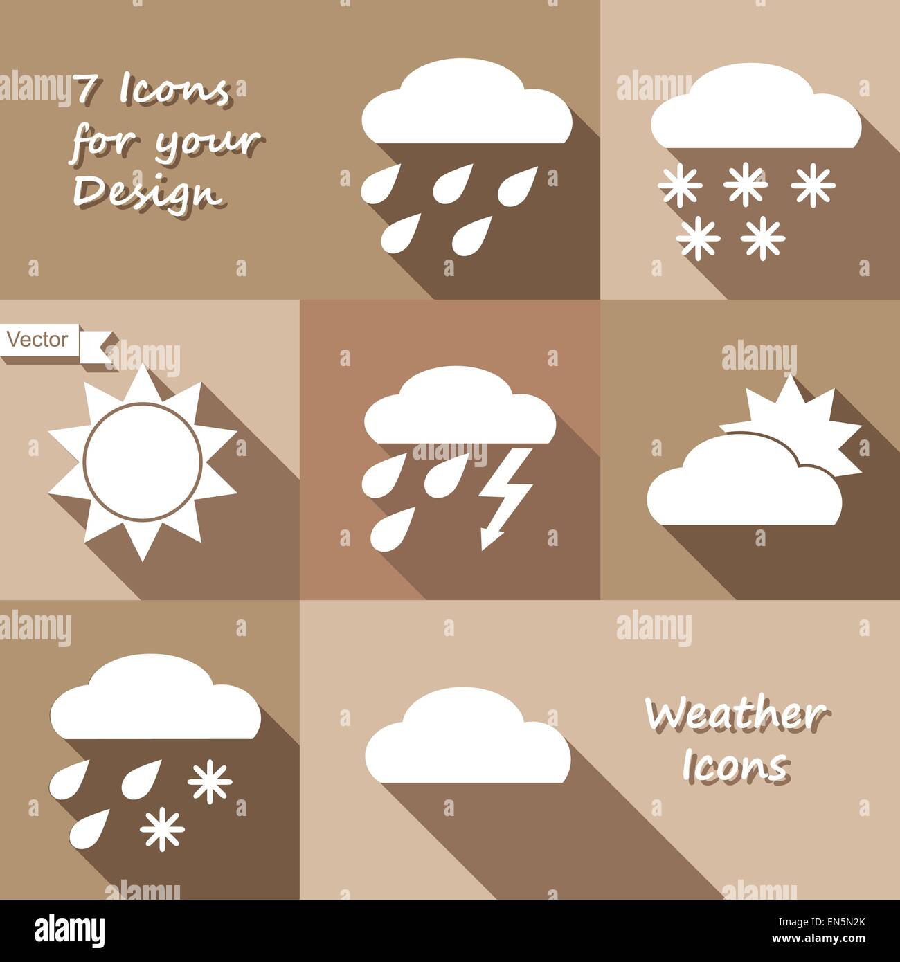 Monochrome icons design of weather forecast in flat style Stock Vector ...