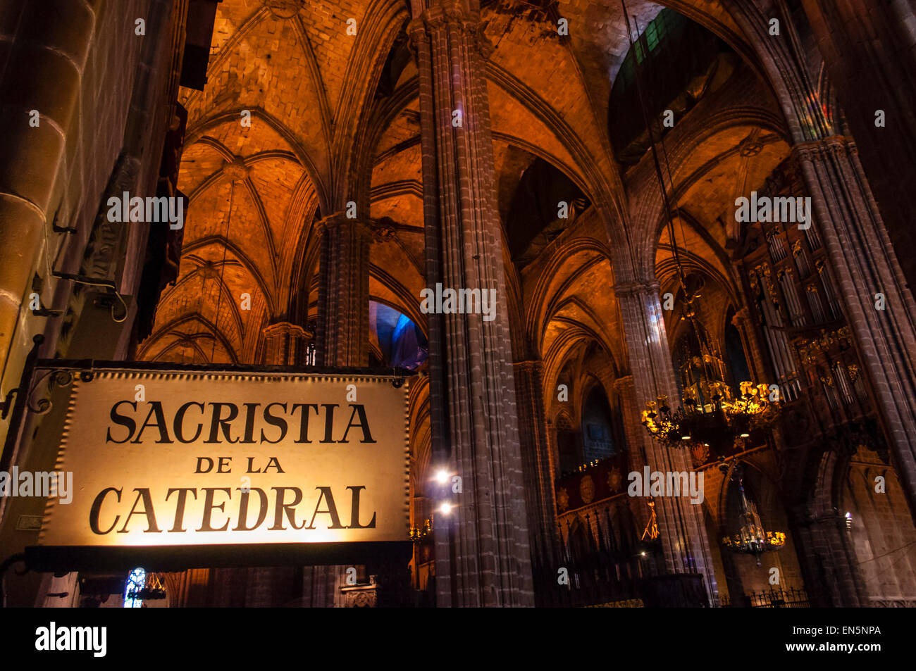 Catedral de la Santa Cruz y Santa Eulalia de Barcelona, Barcelona's cathedral, Catedral de Barcelona, Arzobispado de Barcelona, Catalonia, Spain Stock Photo
