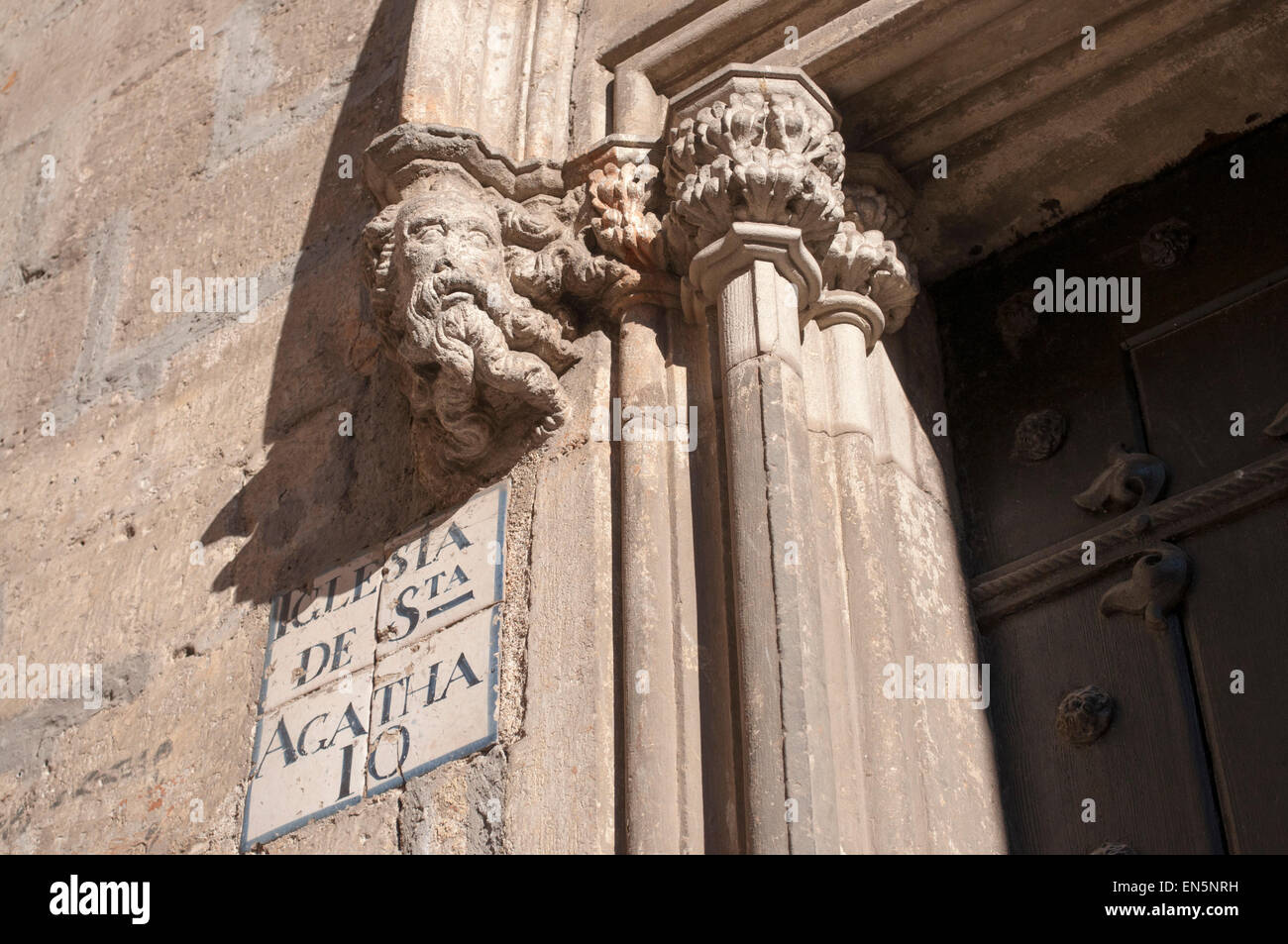 Church of Santa Agata. Plaza del Rey, King's Square, Barcelona, Catalonia, Spain Stock Photo