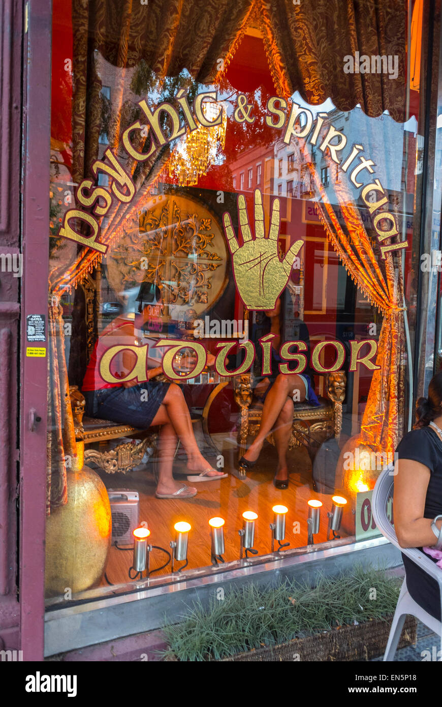 New York City, NY, USA, Detail Shop Front, Window Gypsy Fortune Teller