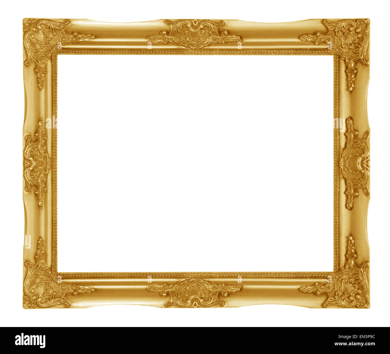 Gold picture Frame Isolated on black Background Stock Photo Alamy