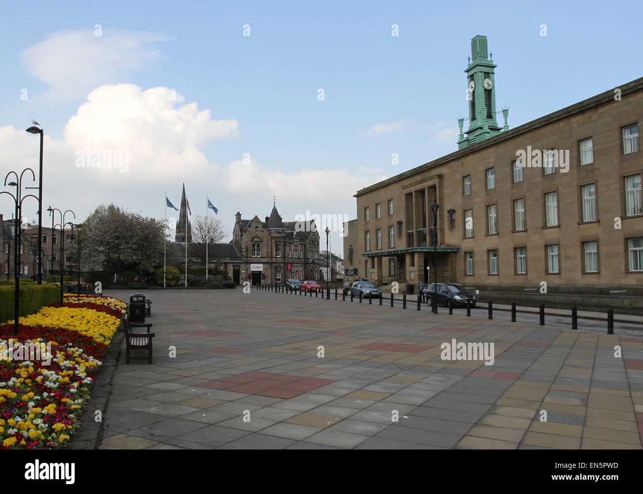 Exterior of Kirkcaldy Town Hall Fife Scotland April 2015 Stock Photo