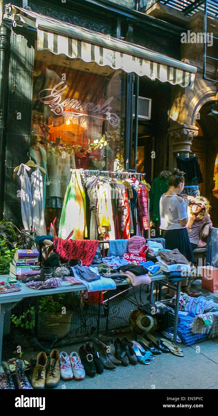 New York, NY, USA, Vintage Clothing Store in Soho, Shop Front on Street, with merchandise on display, second hand store Stock Photo