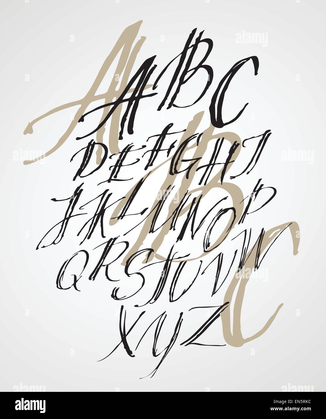 The original alphabet. Hand-made lettering. EPS 10 Stock Vector Image ...