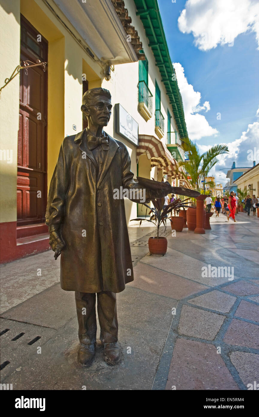 CVertical view of a bronze statue in Sancti Spiritus, Cuba Stock Photo