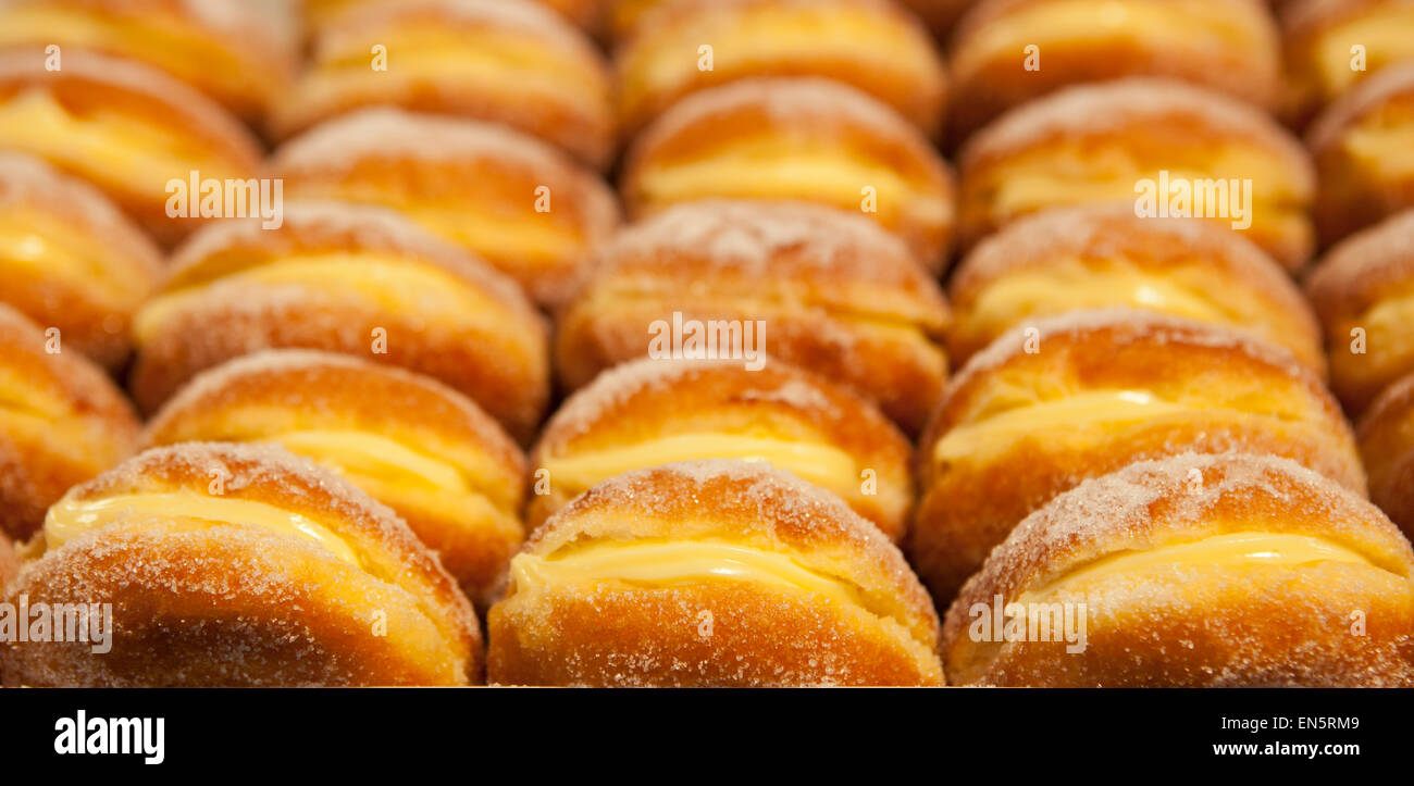 Tray with loads of delicious portuguese pastries. Lisbon, Portugal