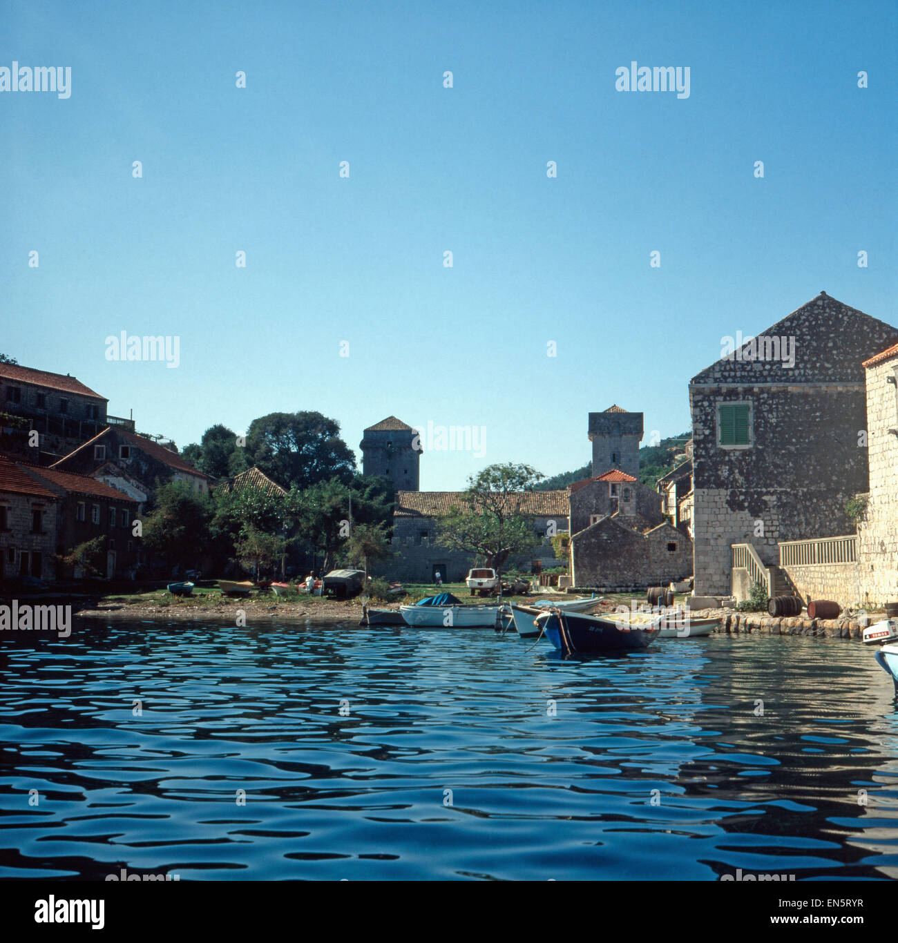 Urlaub auf der Insel Šipan, Dalmatien, Kroatien, Jugoslawien 1970er Jahre. Vacation on the Island of Šipan, Dalmatia, Croatia, Y Stock Photo