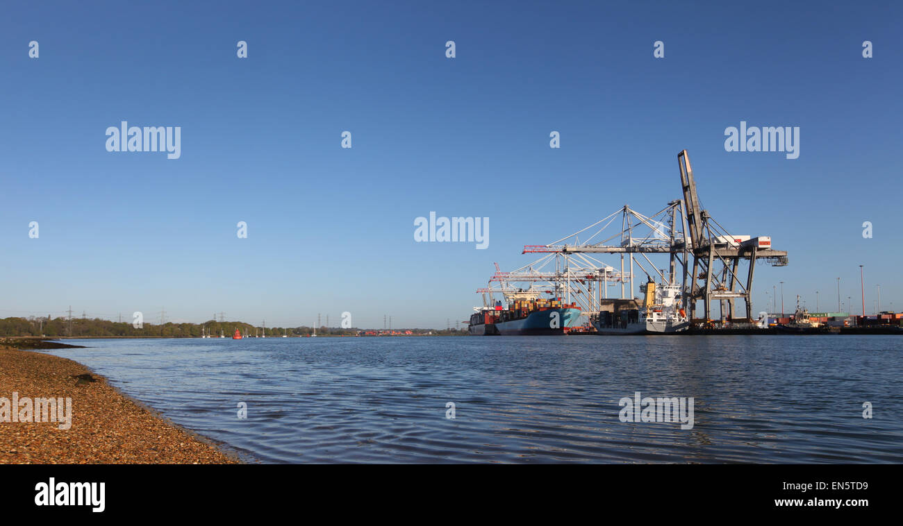 DP World container port in Southampton Docks Stock Photo