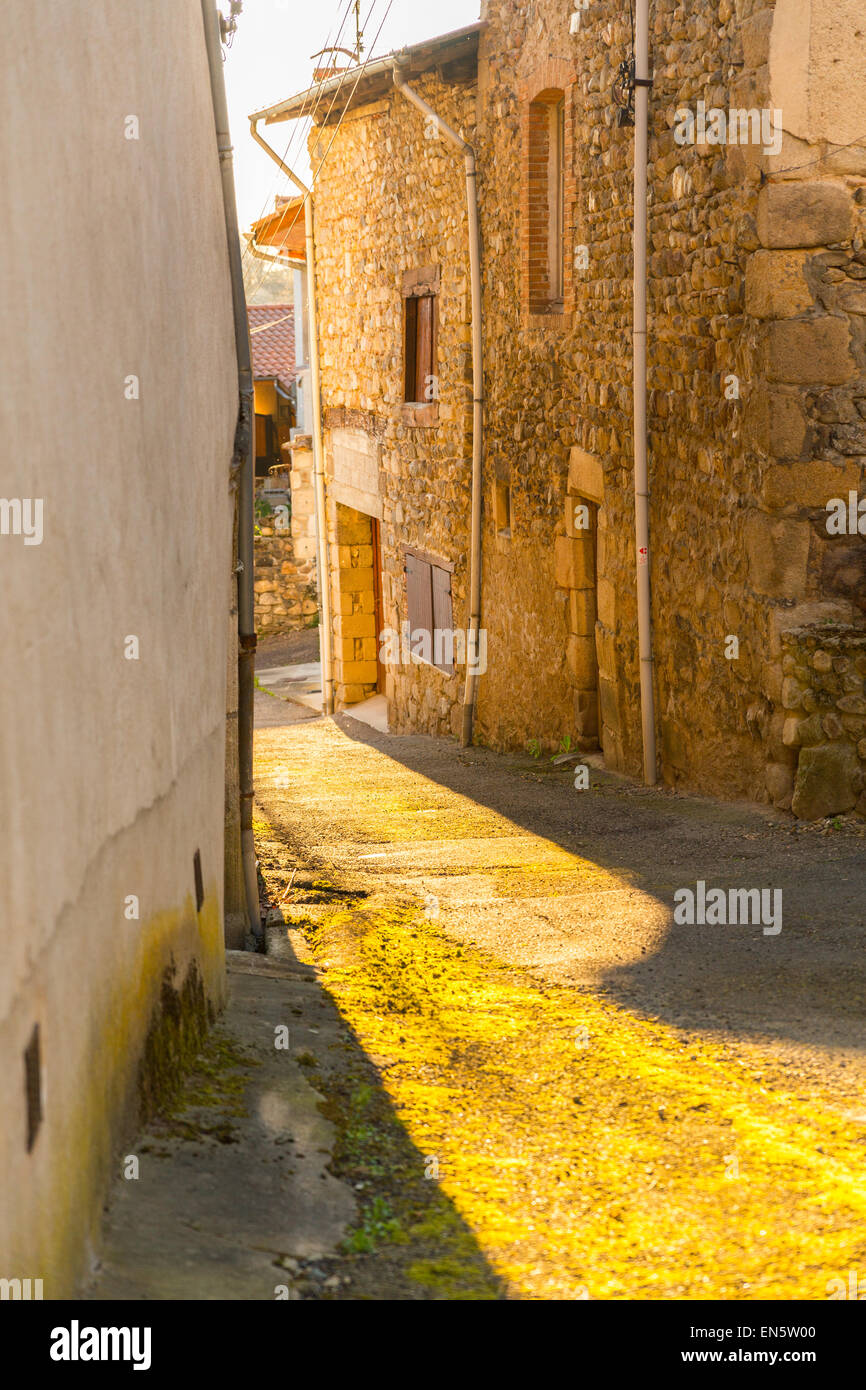 View of Aubusson d'Auvergne, a small village in France. Stock Photo