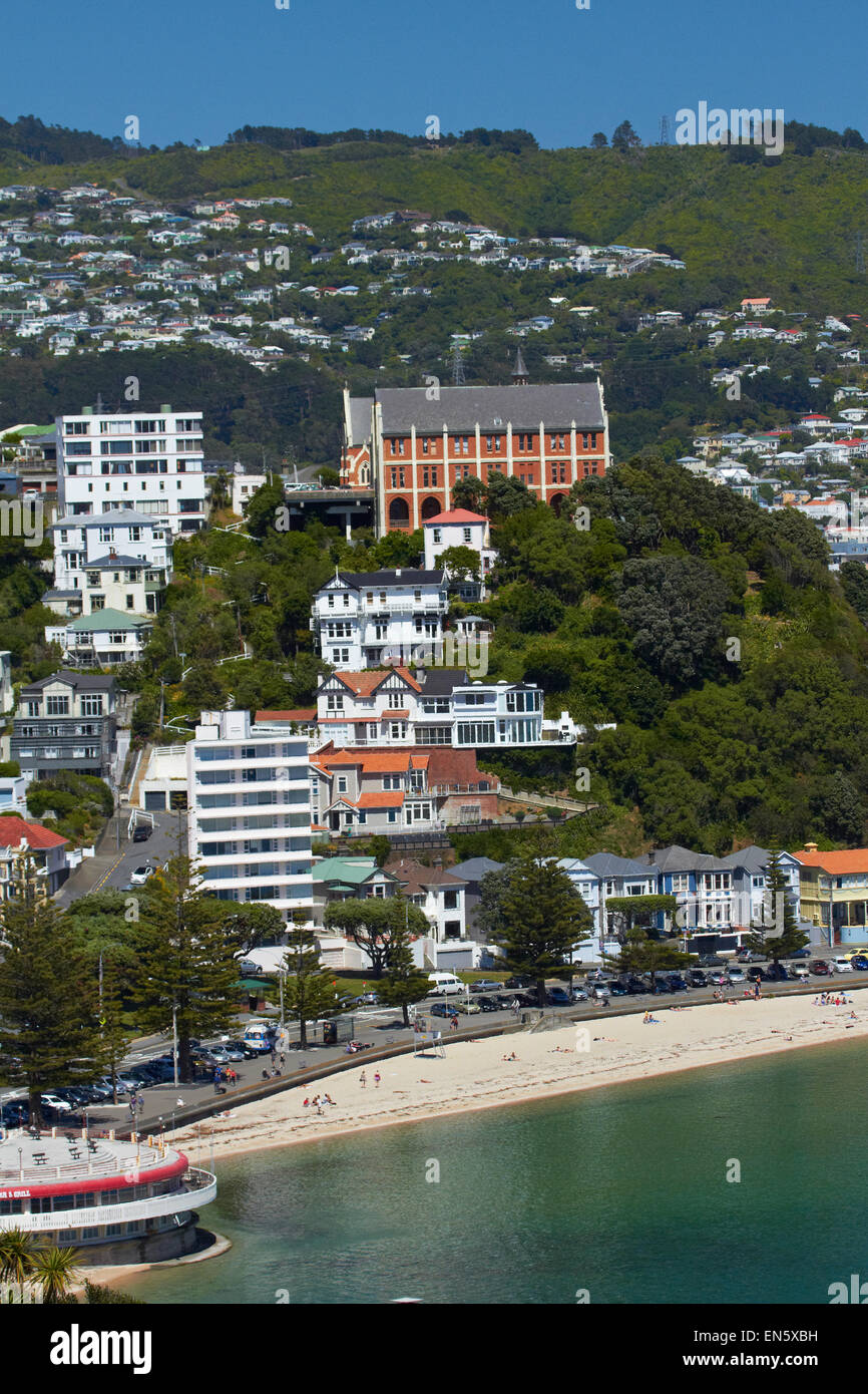 Monastery of St Gerard (on hill) and Bluewater Bar & Grill (waterfront