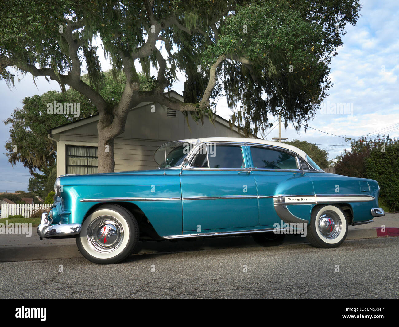 1950s american chevrolet belair car hi-res stock photography and