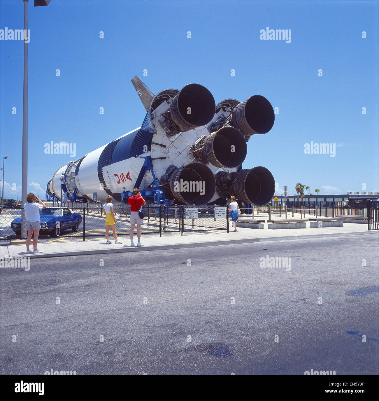 USA, Cap Canaveral, Startkomplex, Saturn 5 Rakete Stock Photo