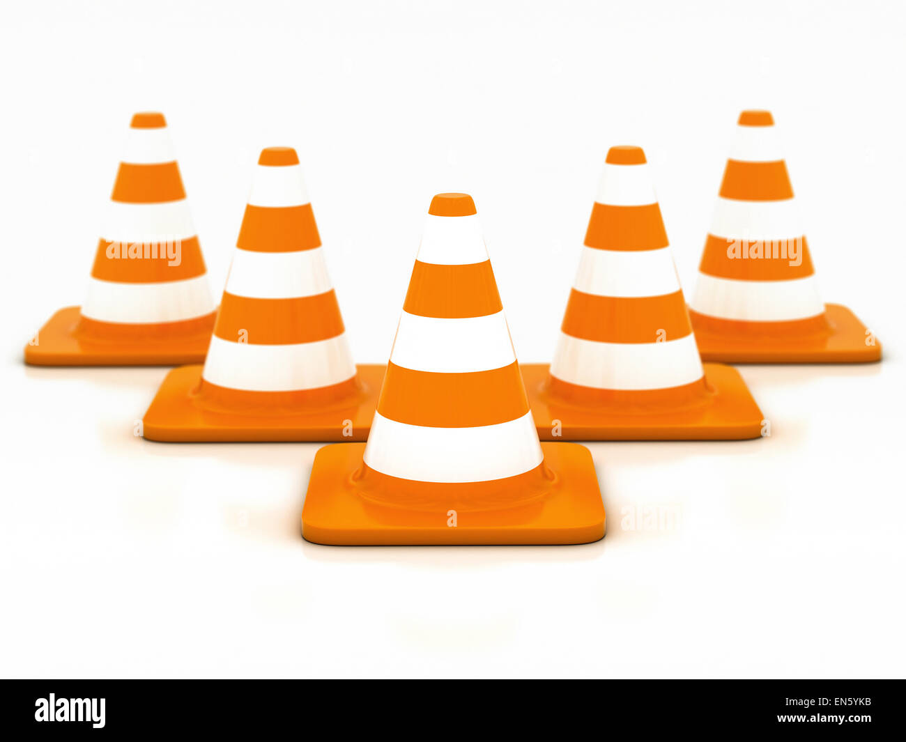 orange highway traffic cone on a white background Stock Photo