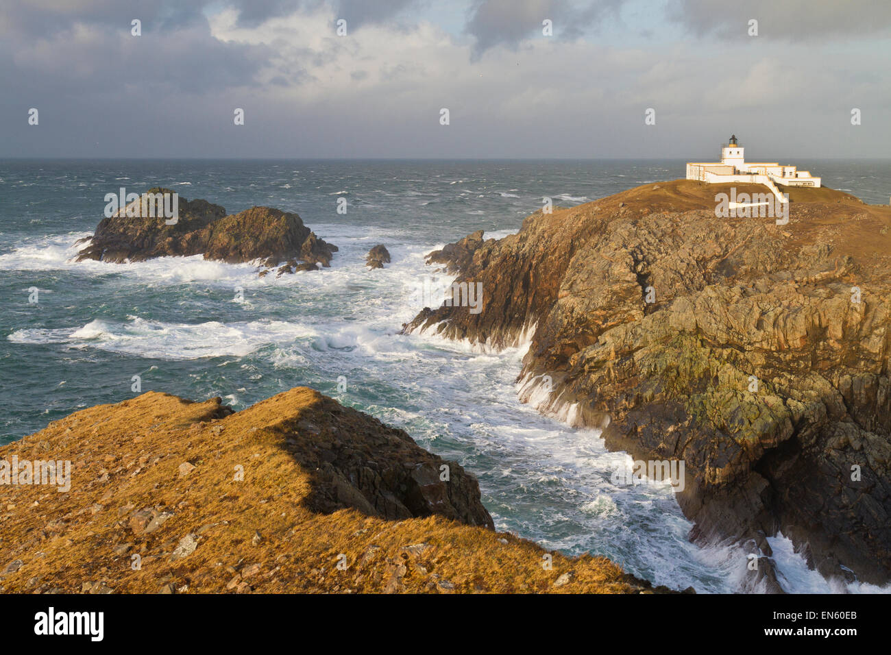 Strathy Point lighthouse, Sutherland, North Scotland Stock Photo Alamy