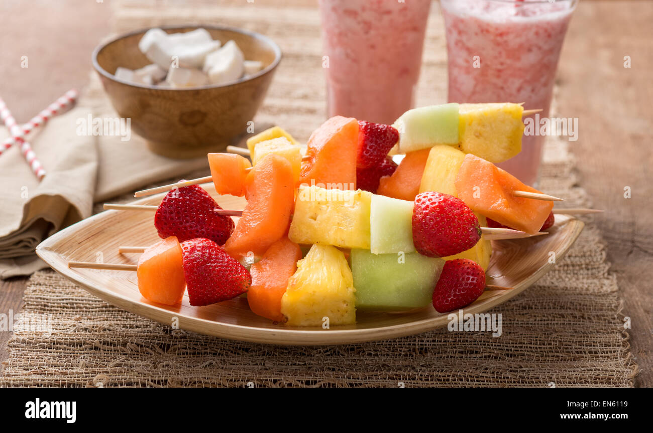 Pineapple melon fruit salad hi-res stock photography and images - Alamy