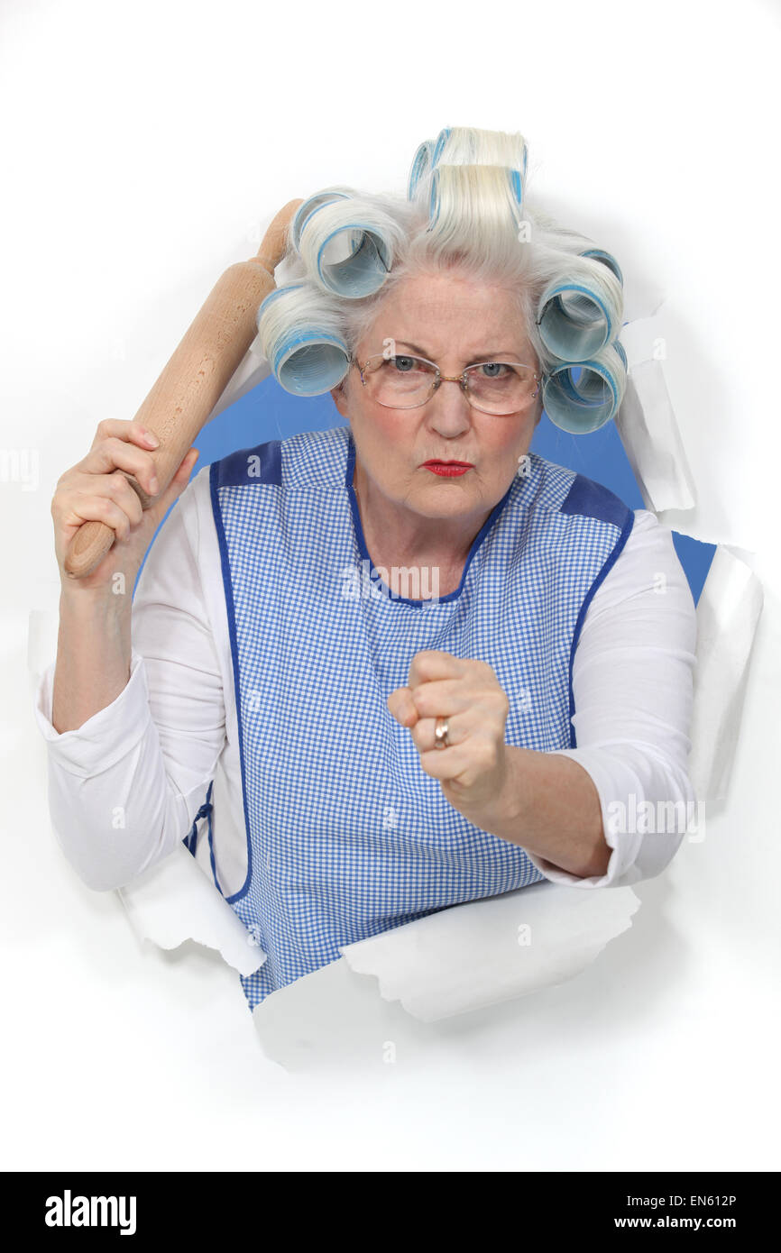 A menacing old lady Stock Photo Alamy