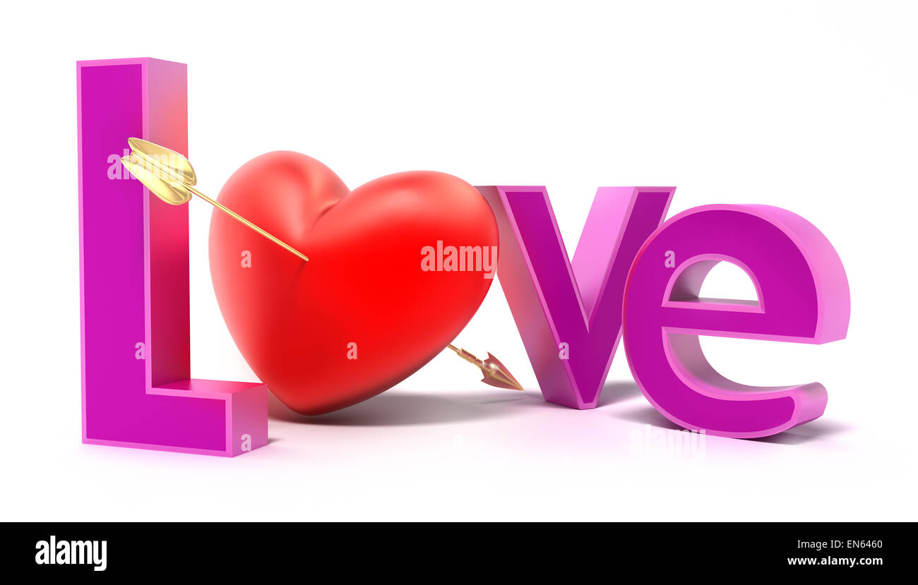 Word love with colourful letters. 3D concept on white background Stock ...