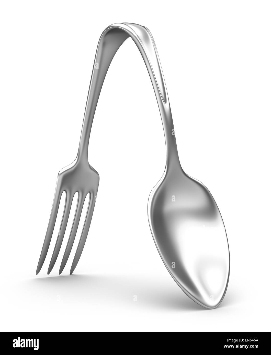 Spoon and fork hybrid. 3D concept Stock Photo Alamy