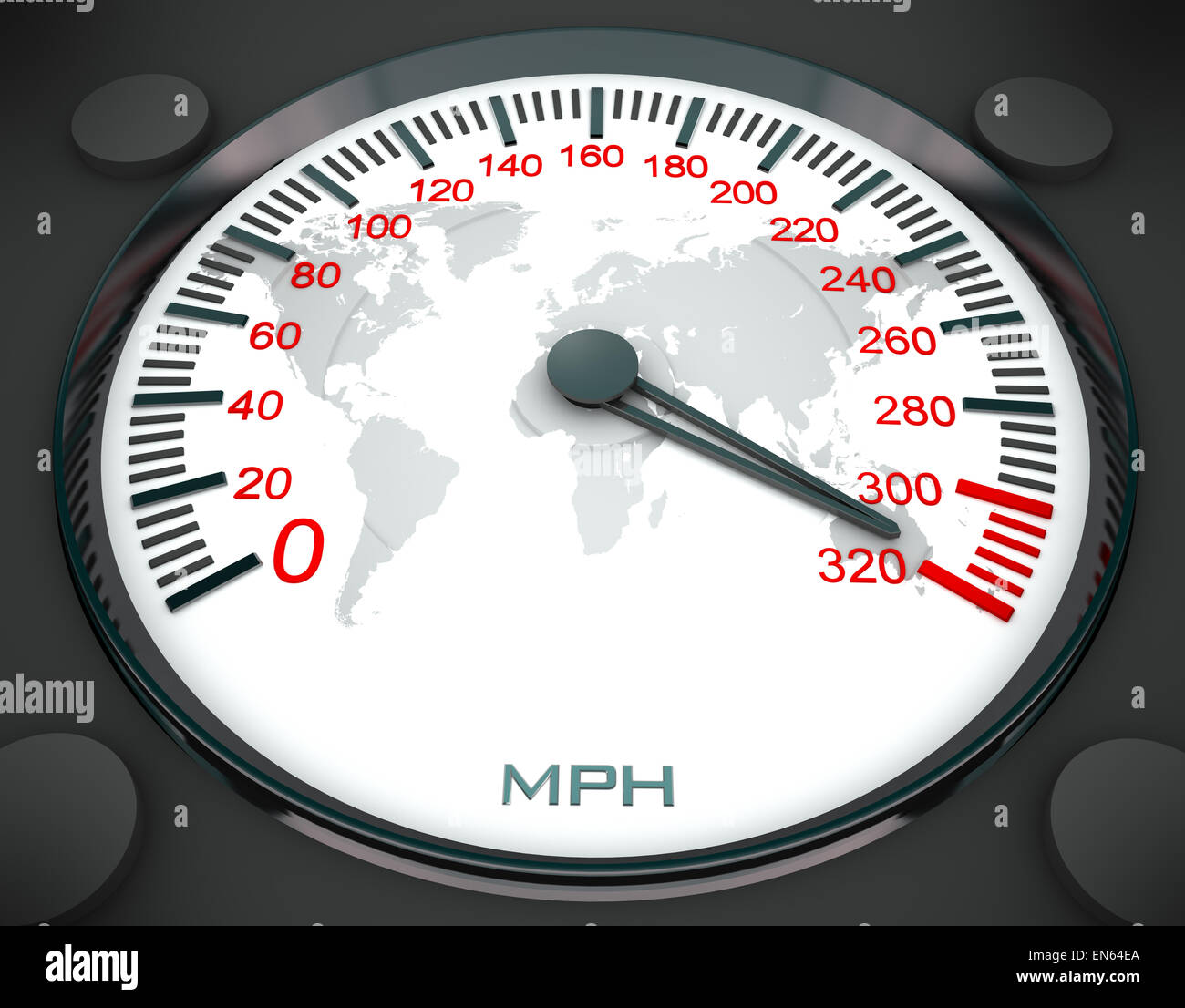 Speedometer and world map Stock Photo Alamy