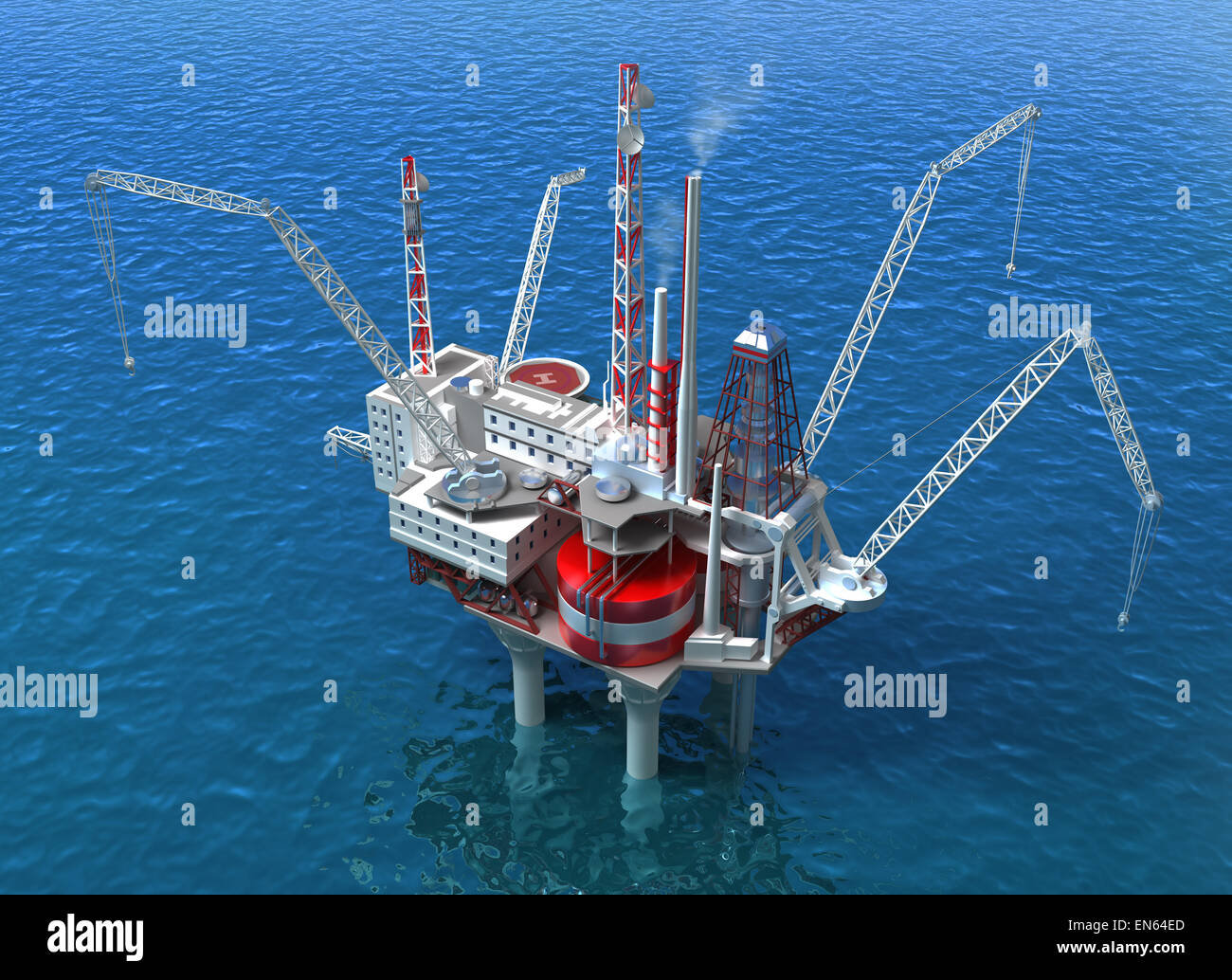 Sea Oil Rig Drilling Structure Stock Photo