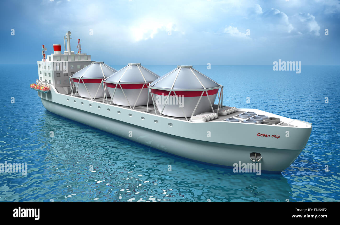 Oil Tanker ship sails across the Ocean. My own ship design Stock Photo Alamy