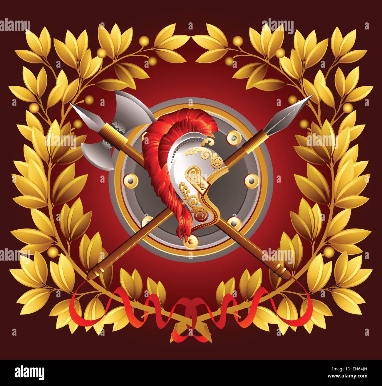 Download Antique arms and a laurel wreath. Vector illustration EPS 10 Stock Vector Art & Illustration ...