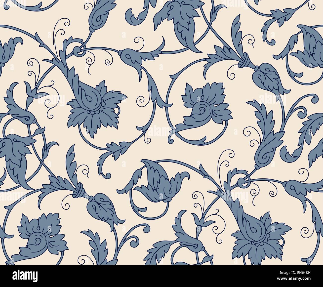 Damask pattern Seamless vintage background. Vector illustration Stock ...