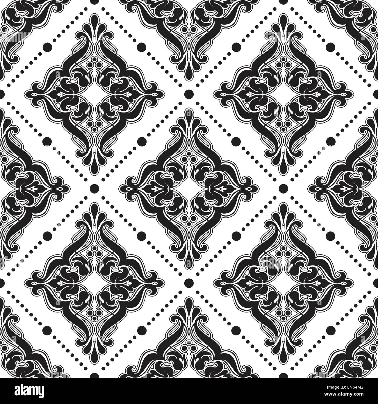 Damask pattern Seamless vintage background. Vector illustration Stock ...