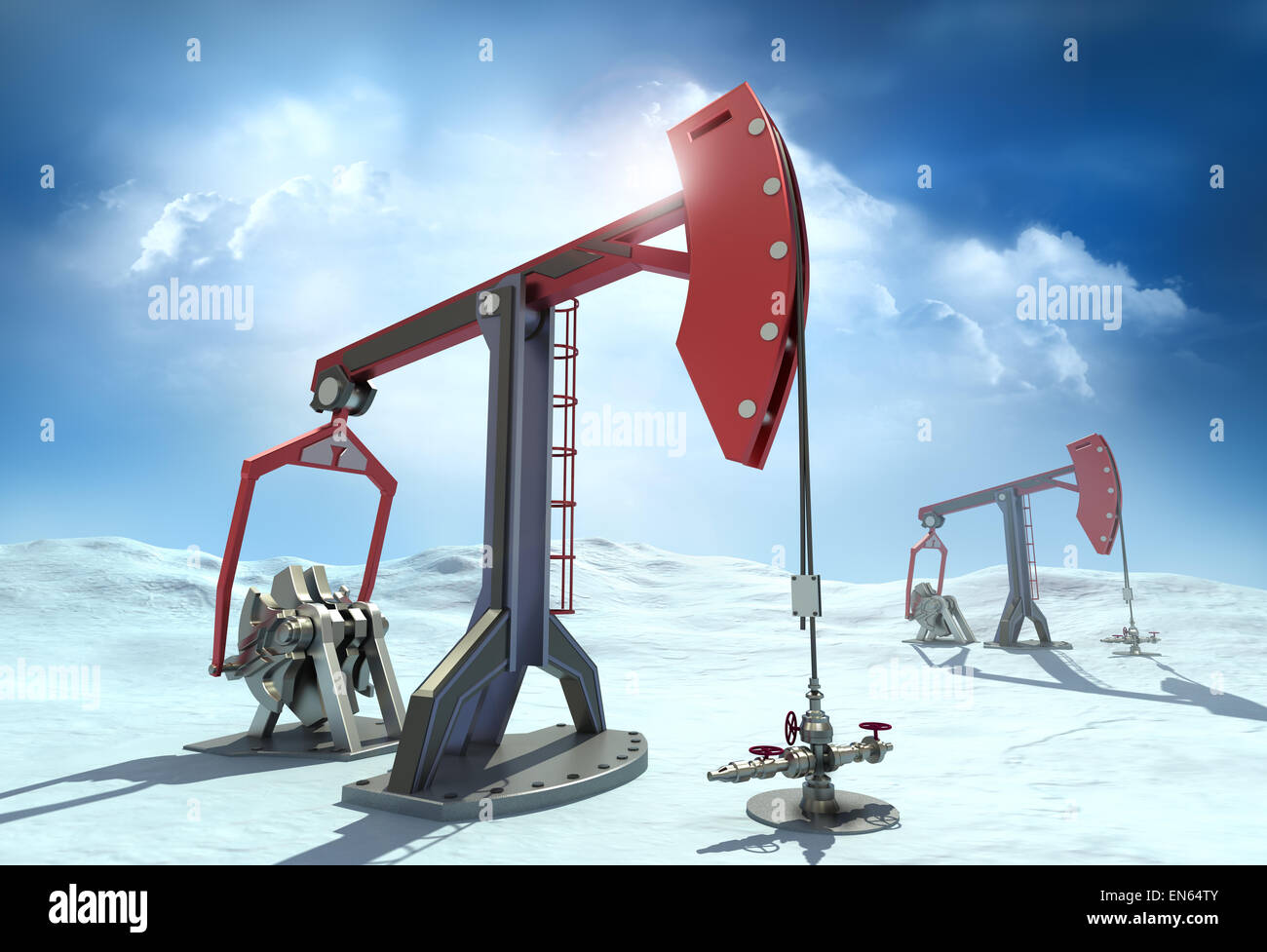 Oil Rig: Pump jacks in the north Stock Photo - Alamy
