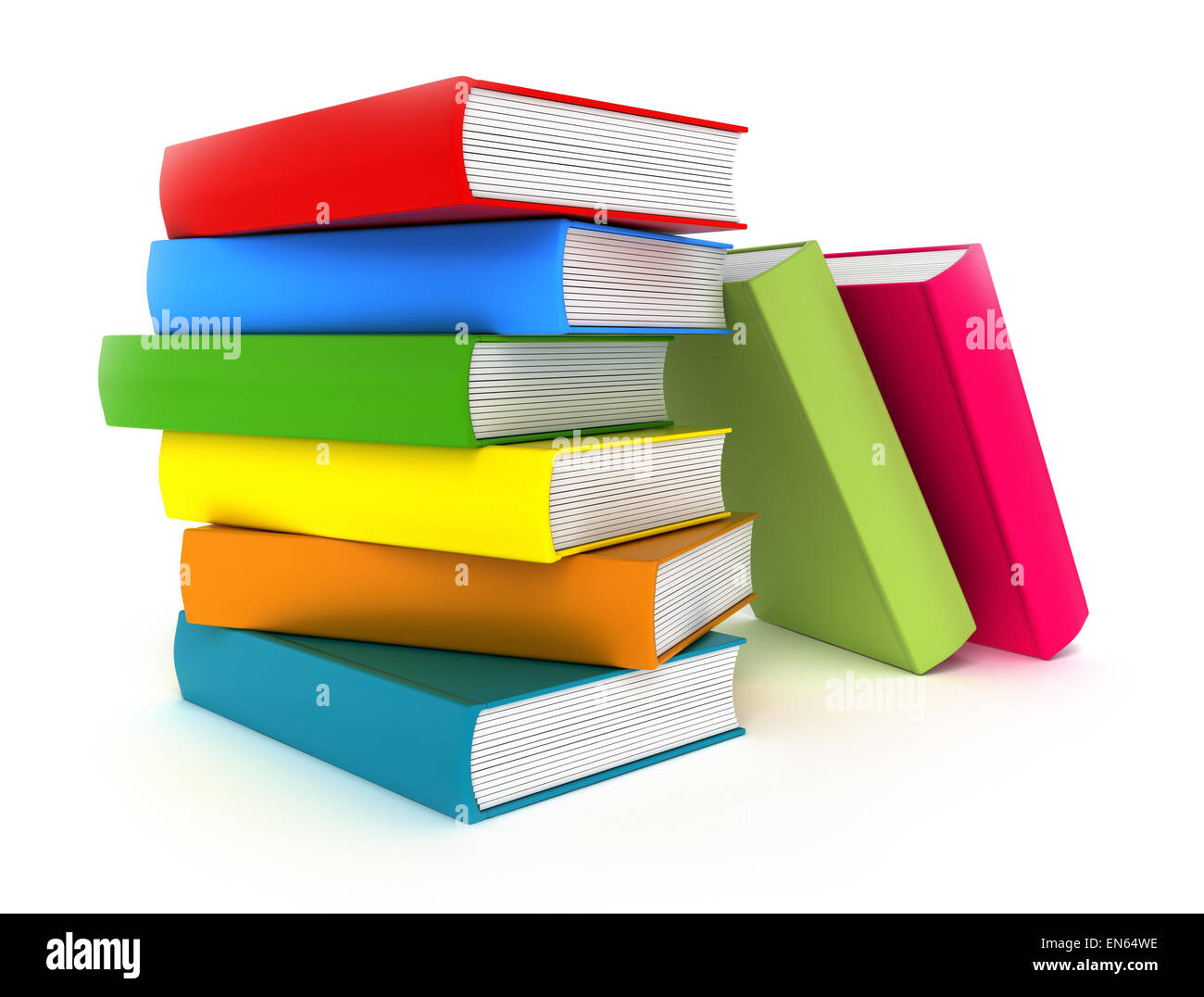 Colorful books isolate on white Stock Photo - Alamy