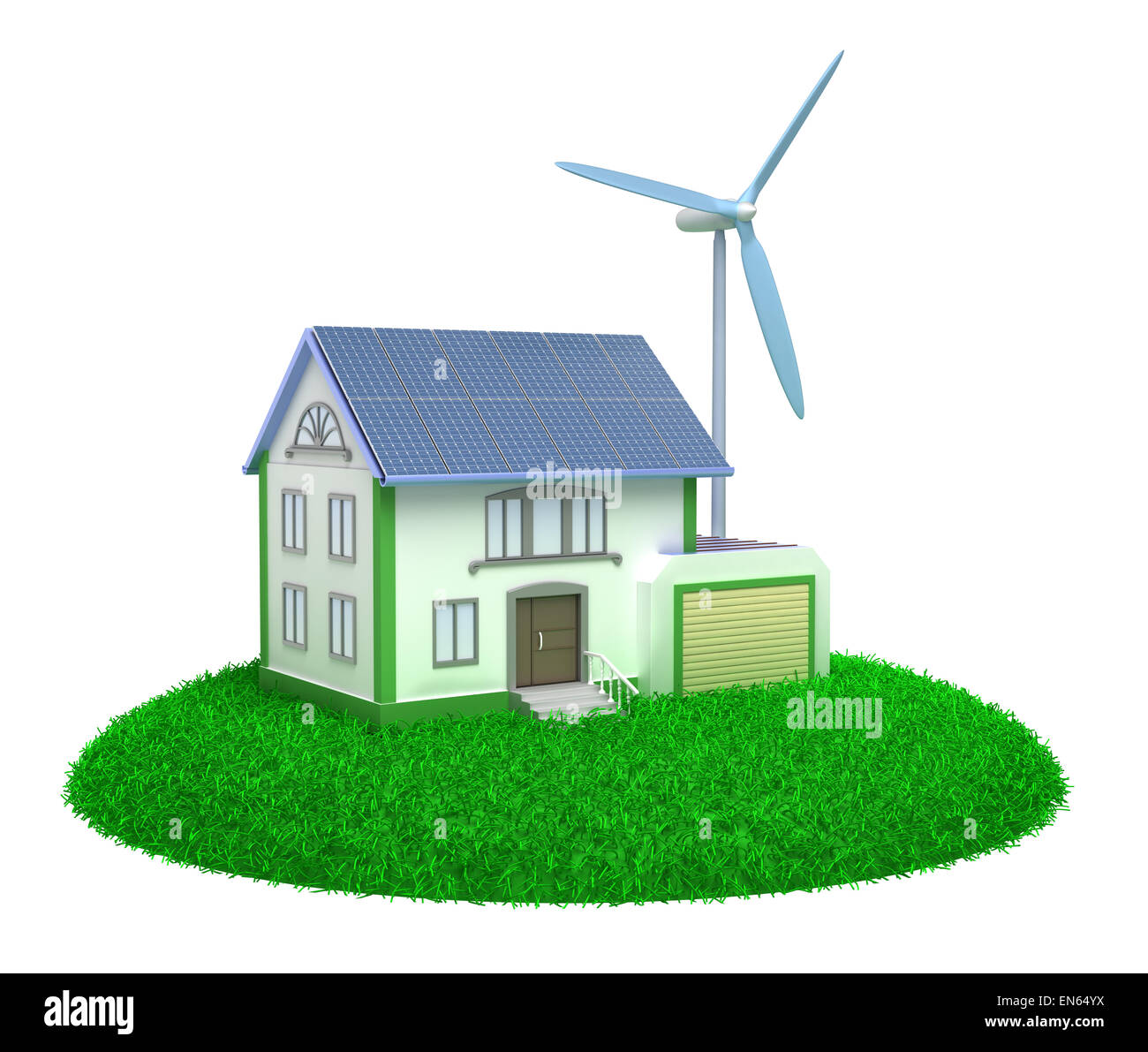 Eco house - 3D image. Stock Photo