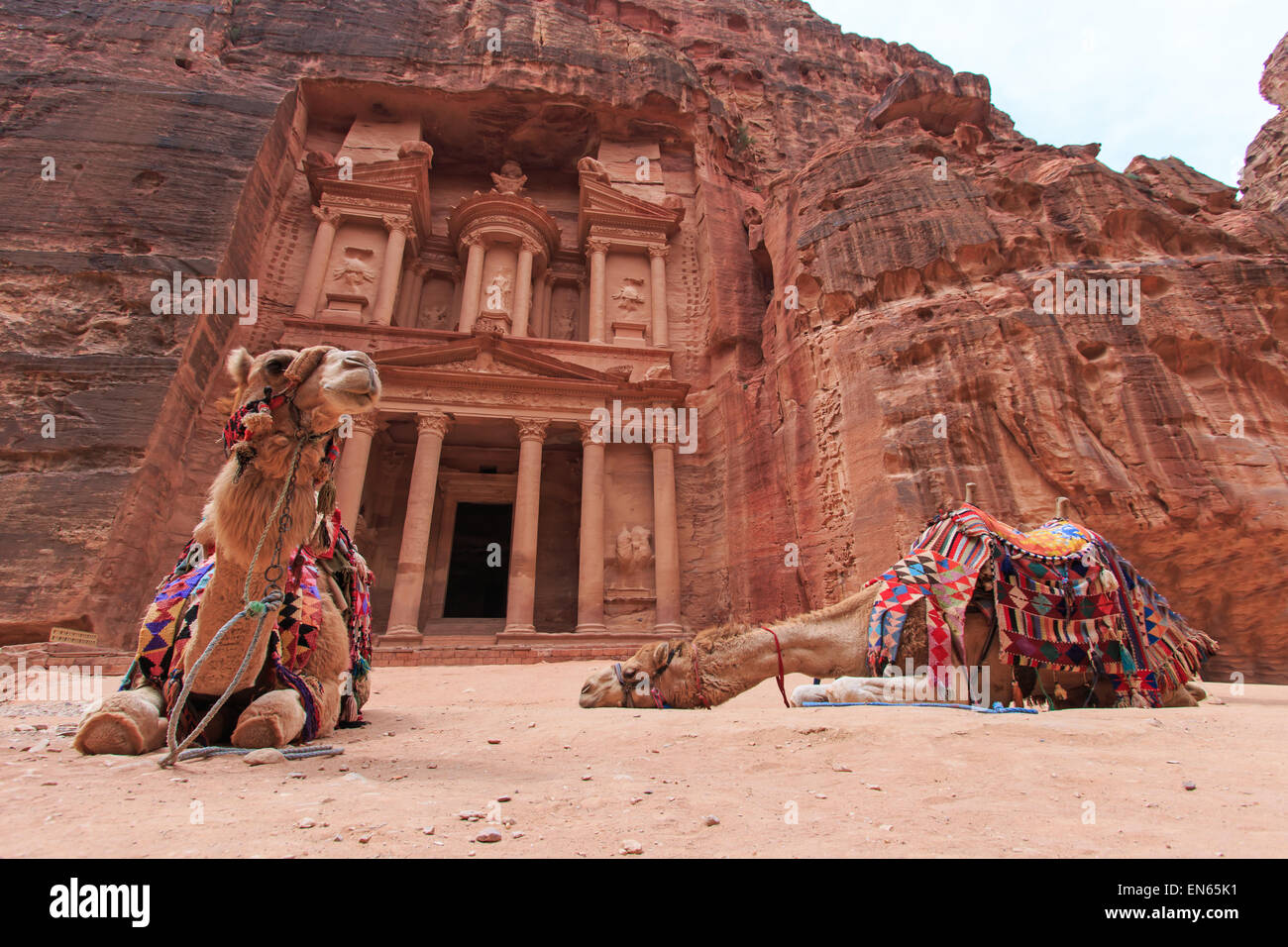 The Treasury,Al Khazneh, in Petra, Jordan Stock Photo