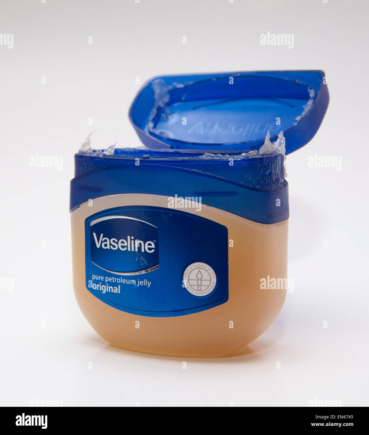 Tub of Vaseline petroleum jelly, isolated on white background Stock Photo -  Alamy