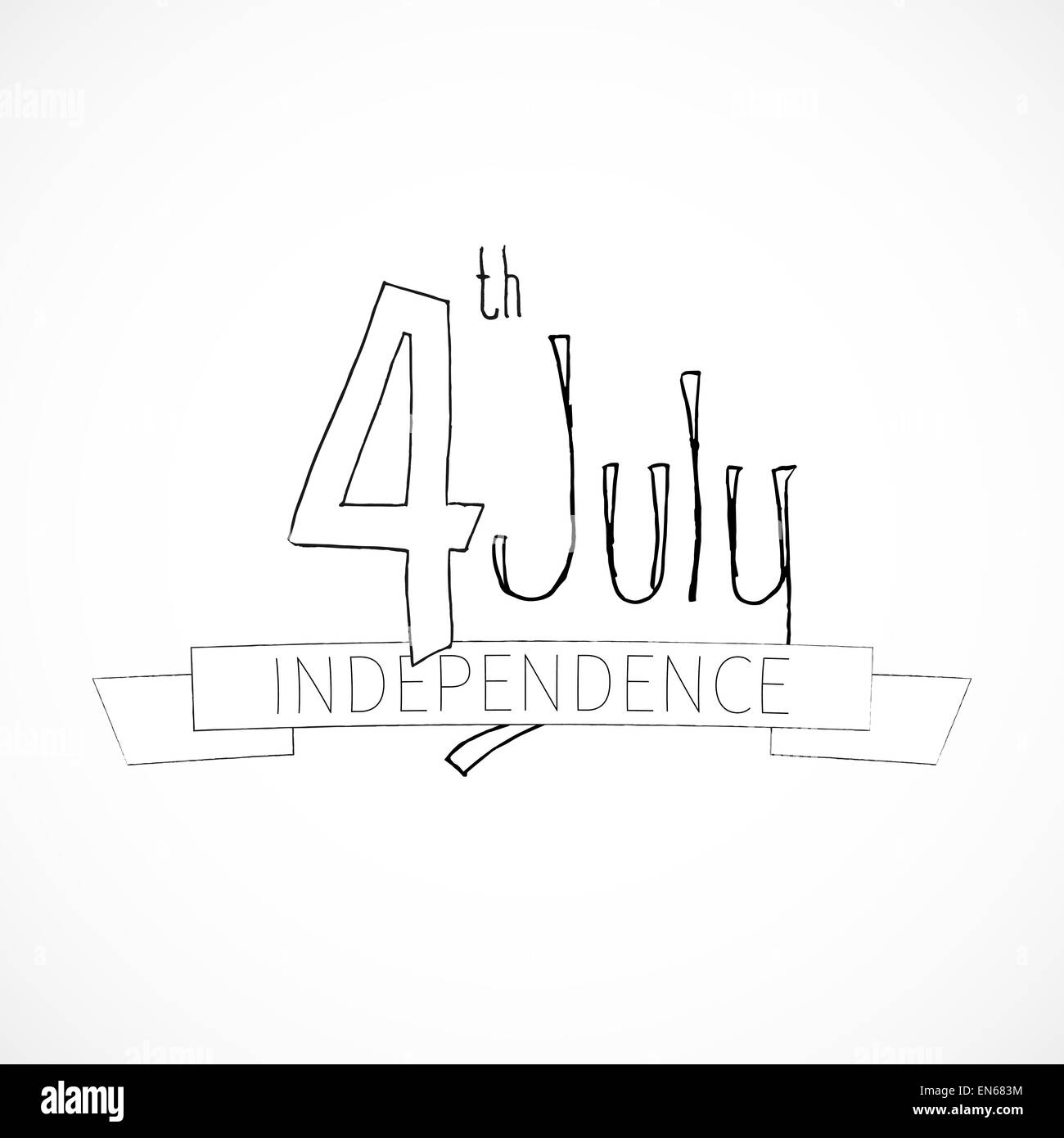 Independence Day sketch Stock Photo