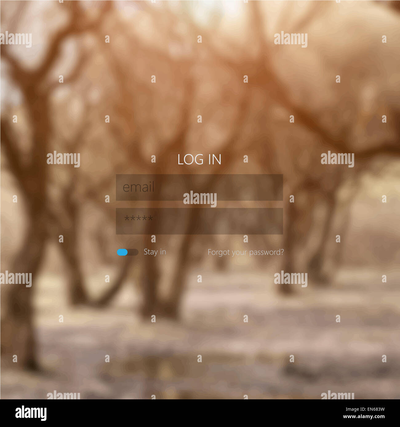 Vector blurred forest background Stock Photo