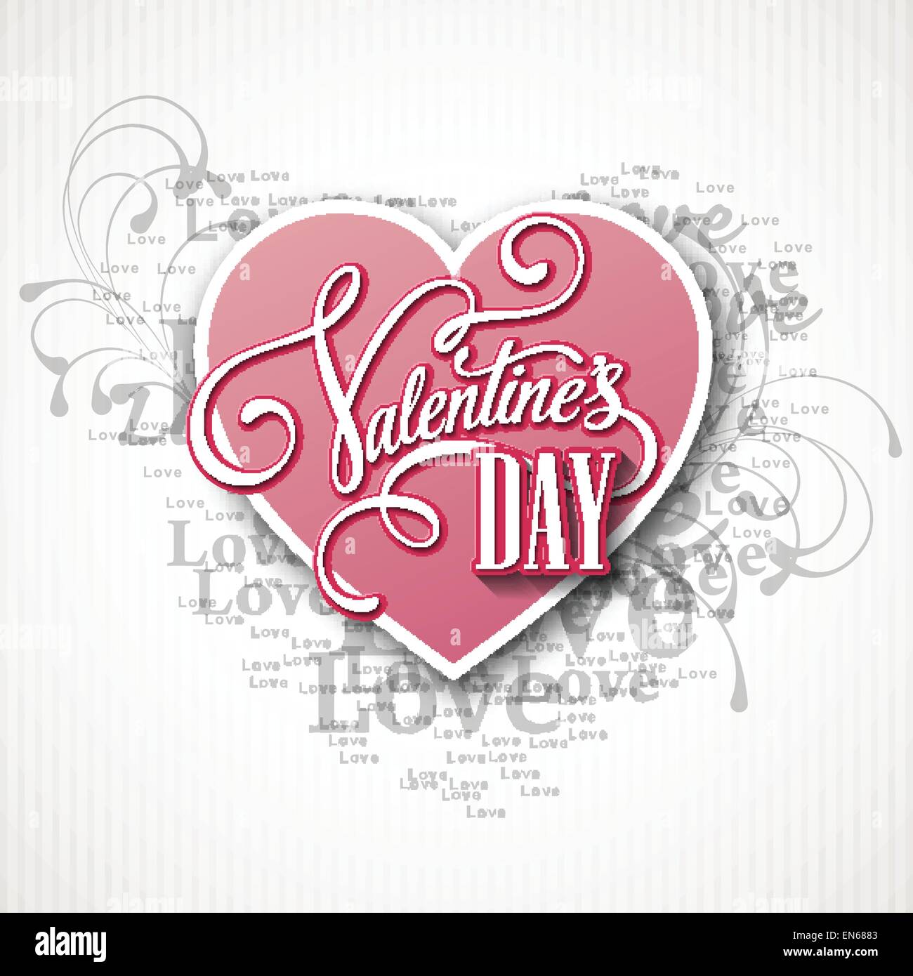 Valentines day vector illustration with heart Stock Vector Image & Art ...