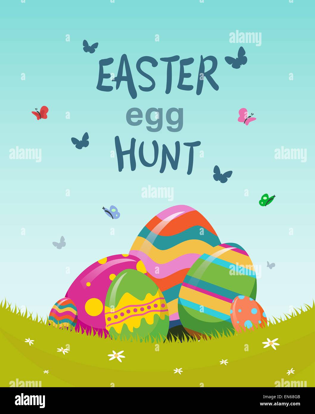 Easter Egg Hunt Vector Stock Vector Image And Art Alamy
