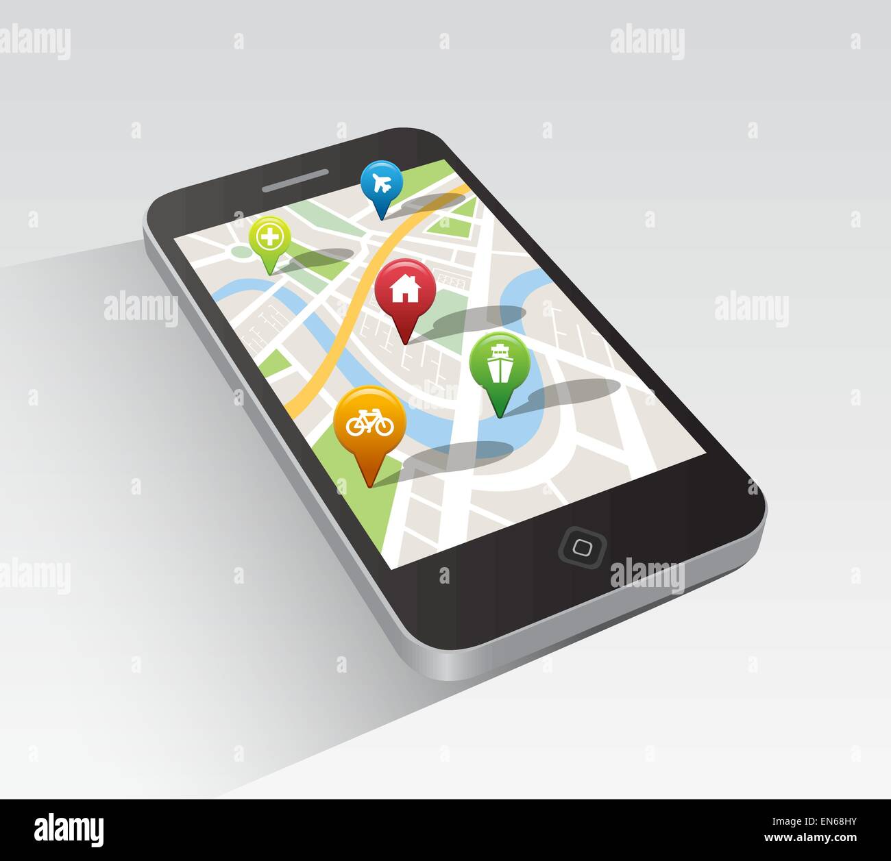 Map application on smartphone Stock Vector Image & Art - Alamy