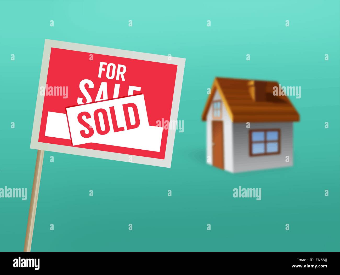 For sale sign and house vector Stock Vector Image & Art Alamy
