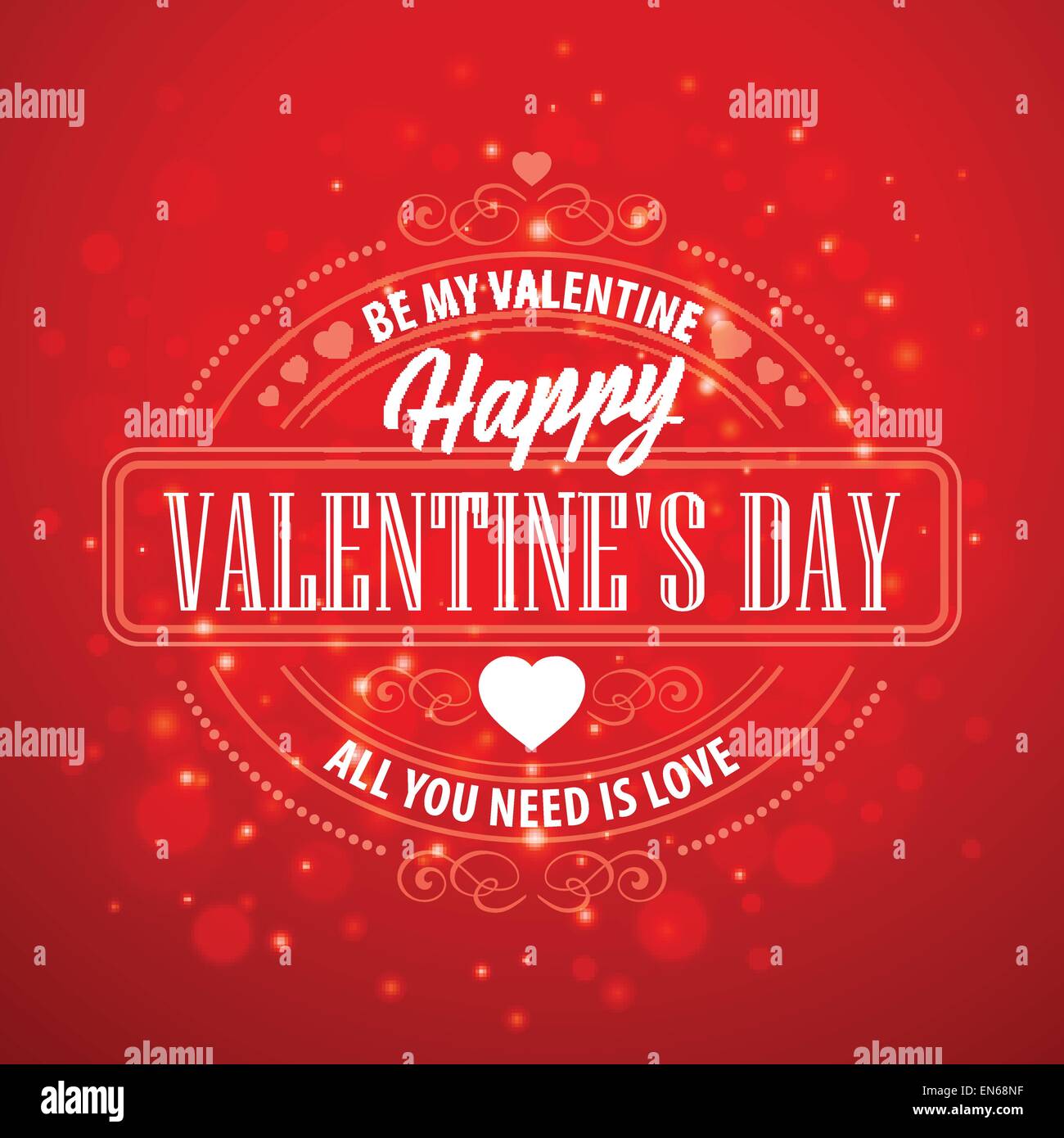 Typography Valentine's Day cards on bokeh background Stock Vector Image ...