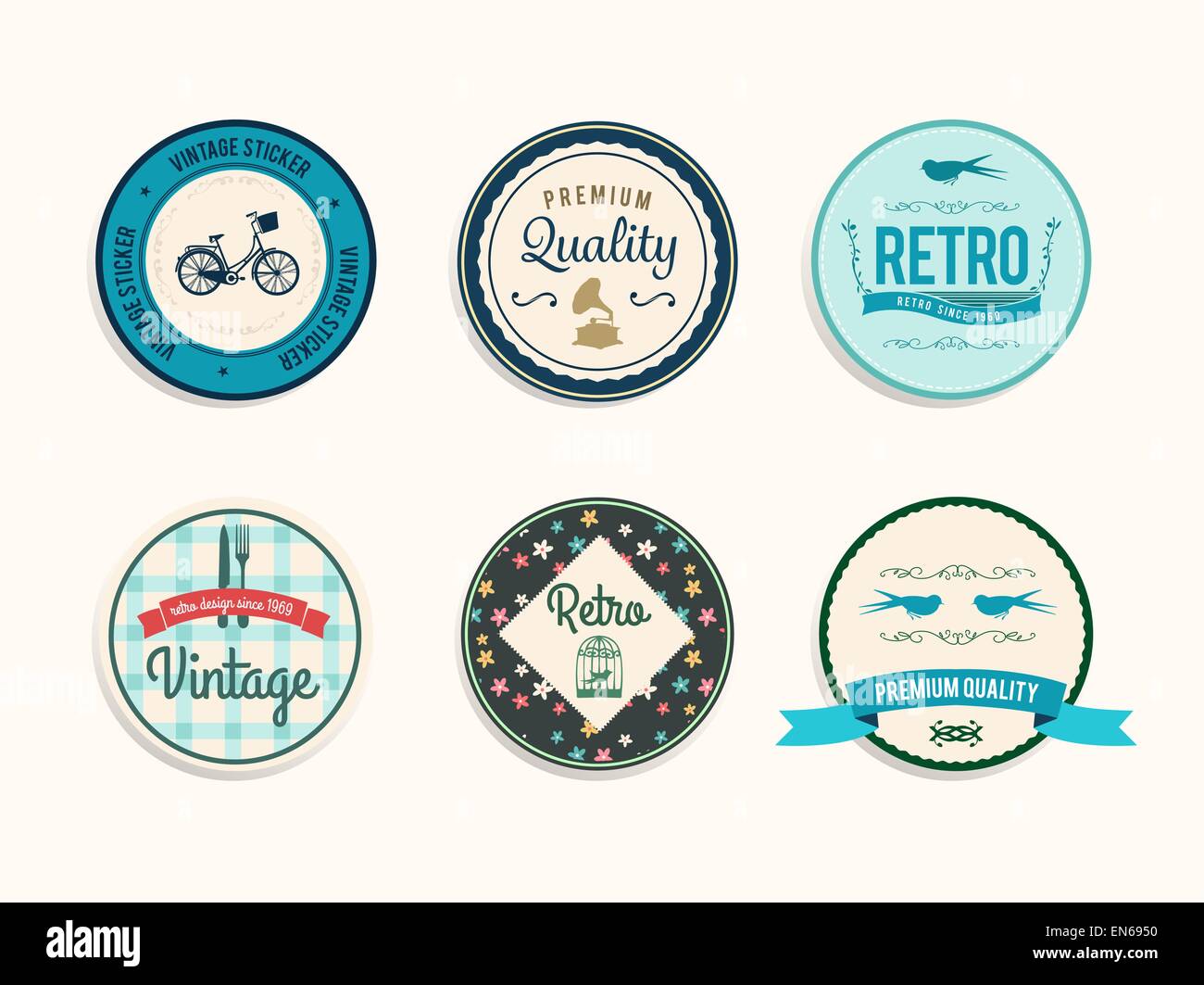 Retro styled retail badges vector Stock Vector