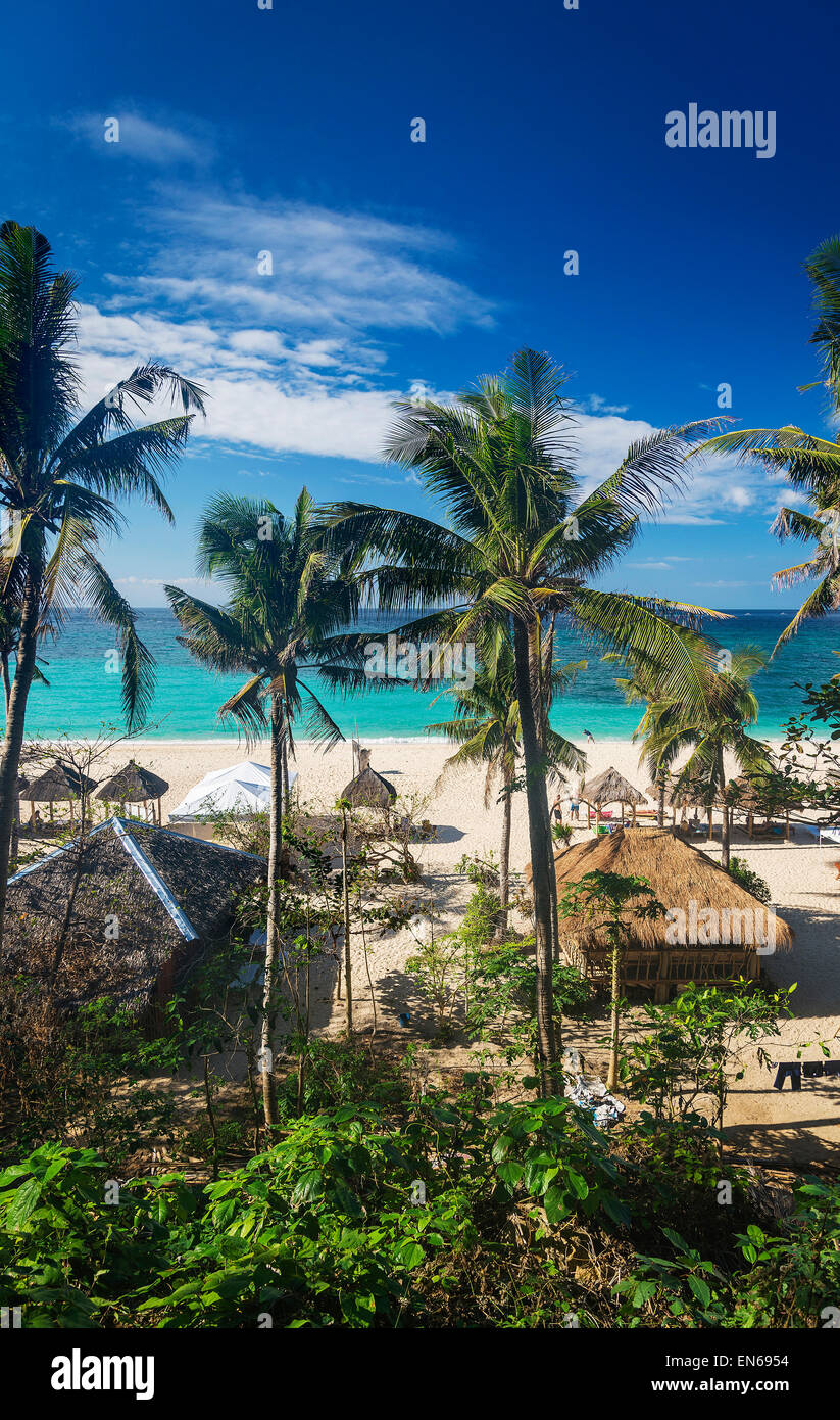 puka tropical paradise beach bars in boracay philippines Stock Photo