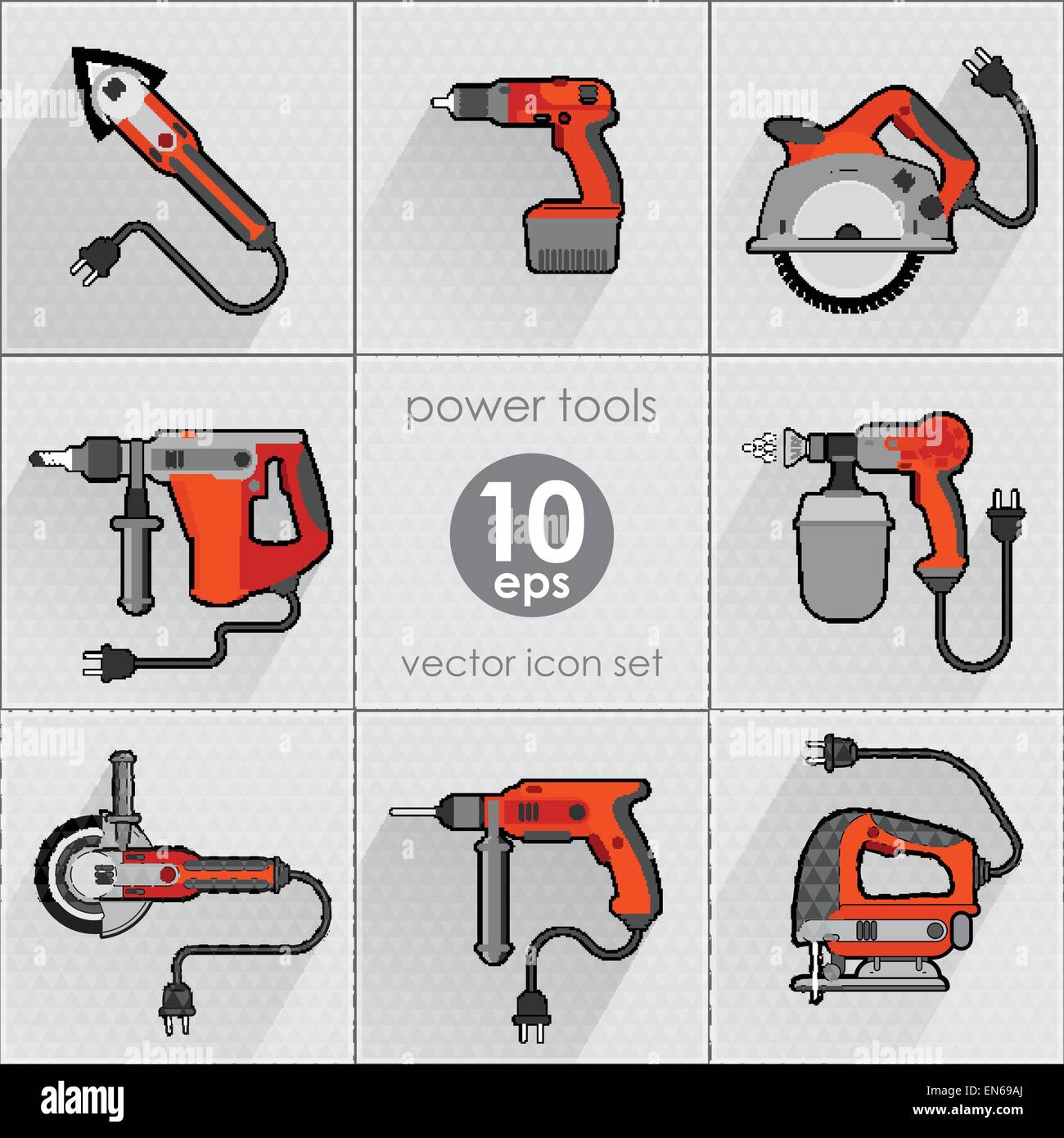 Power tool set. Vector illustration. Builder equipment Stock Vector Image & Art Alamy