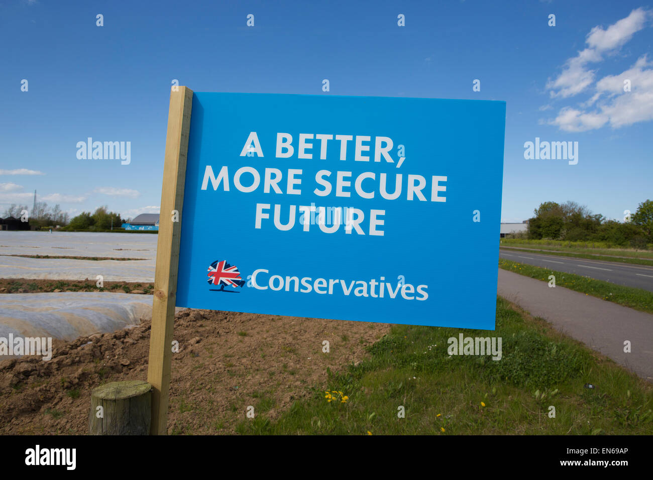 Conservative Party Placard on the outskirts of Broadstairs, Thanet South, Kent, England, UK Stock Photo