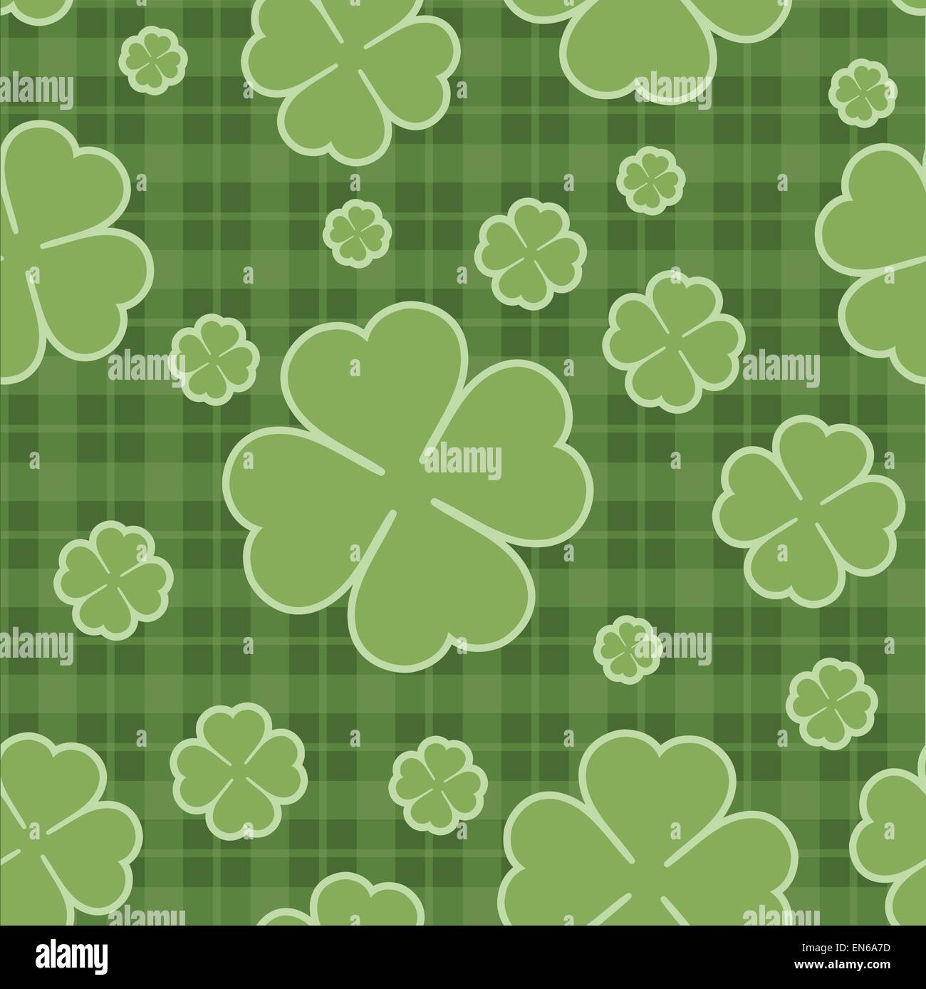 Seamless pattern St. Patricks Day clover leaf. Vector illustration ...
