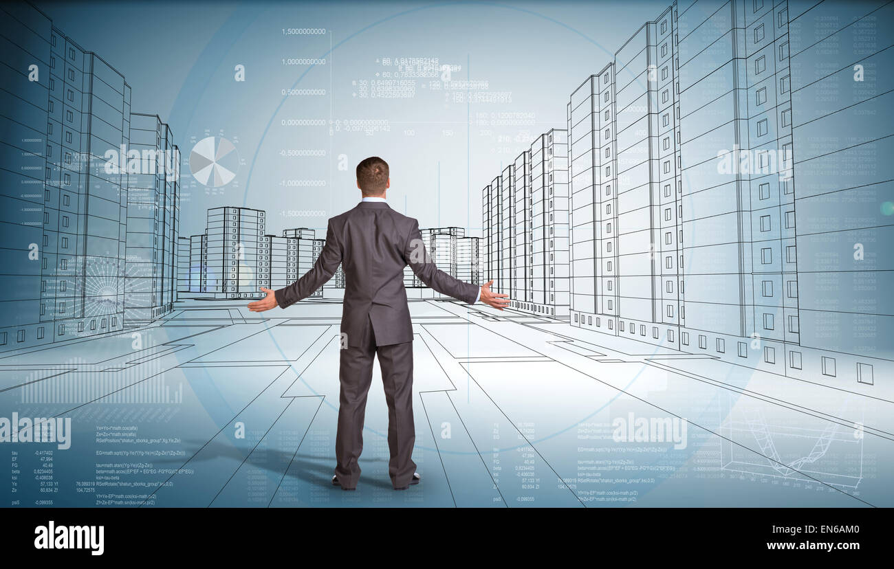 Businessman throwing up his hands Stock Photo Alamy